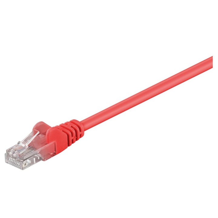 U/UTP CAT5e Kábel, 5M, MicroConnect, PVC, piros