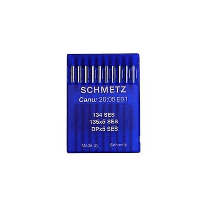 10 db ipari varrógép tű készlet, Schmetz, Ball Point típus, 134 SES / 135x5 SES, vegyes méretek