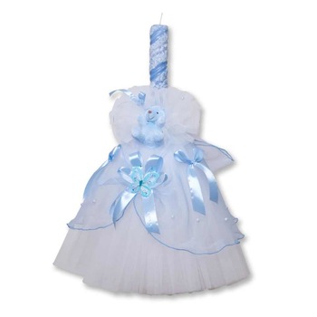 Lumanare pentru botez cu elemente bleu Lumanare pentru botez cu elemente bleu