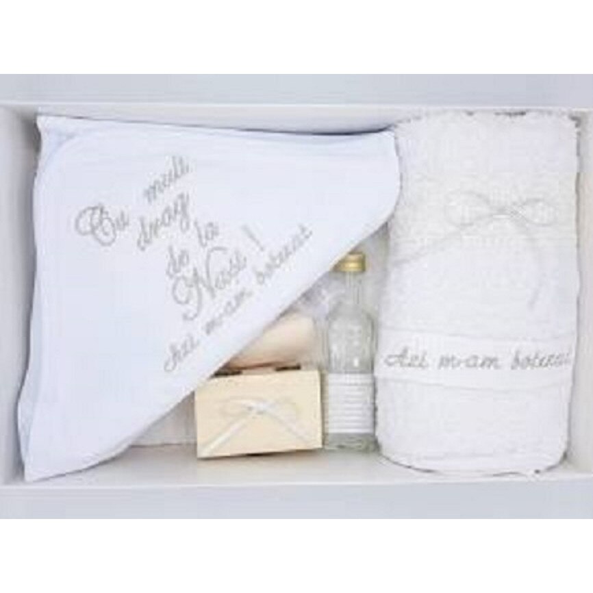 Set trusou pentru botez 6 piese,alb