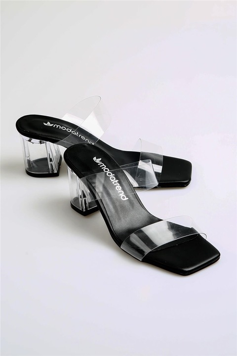 Обувки за жени, Moda Trend, прозрачен силикон, черен, 40 EU
