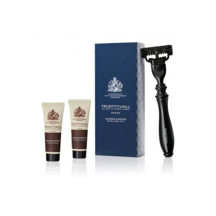 Set aparat de ras de călătorie Truefitt & Hill, lemn de santal, Travel Set