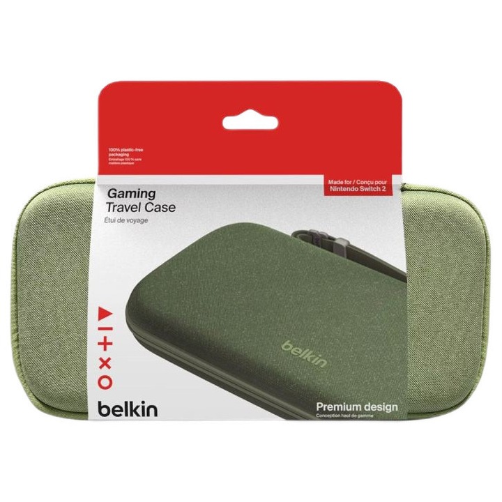 Carcasa de călătorie Belkin pentru Nintendo Switch 2, verde, 29x14.5x5cm
