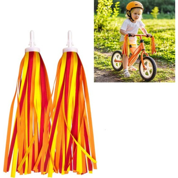 Színes girlandok gyerekkerékpárhoz, 30 cm