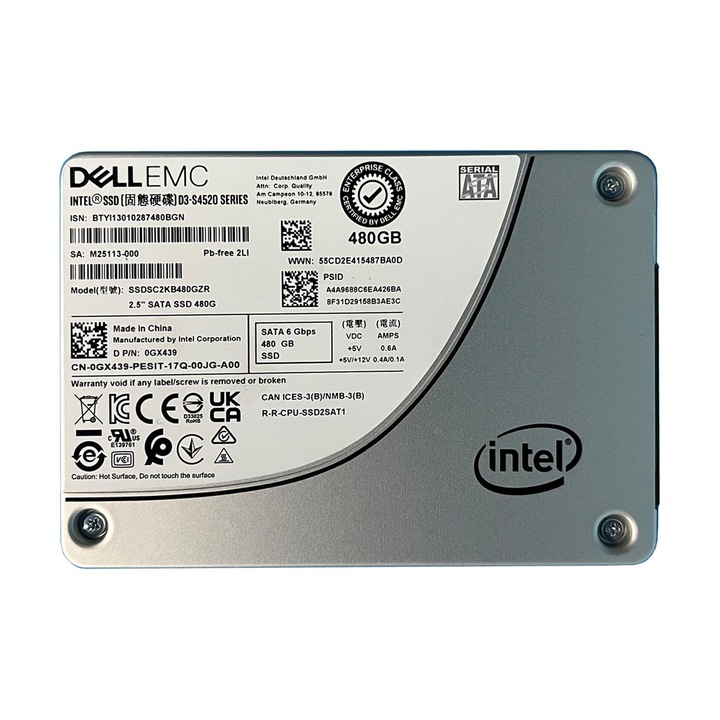 Unitate SSD Dell 480 GB 2.5, viteza de transfer 6 Gbps, SATA
