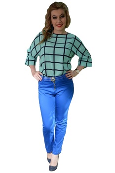 Pantaloni casual, model lung pentru vara , D&J Exclusive, Albastru Pantaloni casual, model lung pentru vara , D&J Exclusive, Albastru