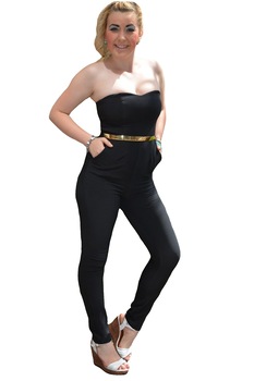 Salopeta casual de vara, cu bretele detasabile , D&J Exclusive, Negru, 38 Salopeta casual de vara, cu bretele detasabile , D&J Exclusive, Negru, 38