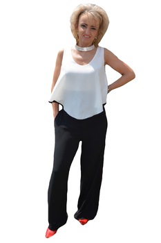 Salopeta moderna, eleganta,masura mare,D&J Exclusive, Negru/Alb Salopeta moderna, eleganta,masura mare,D&J Exclusive, Negru/Alb