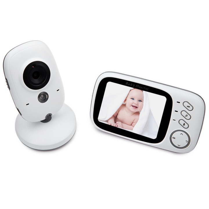 ISP VideoBaby 6003 Babamonitor, 3.2" HD LCD kijelző, éjszakai mód, hőmérséklet szenzor