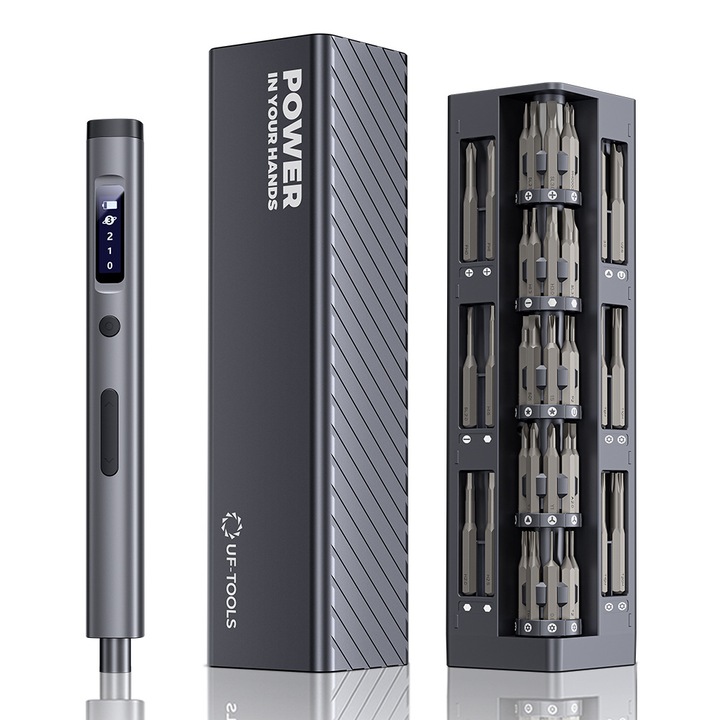 ZYTEQ®️ 57 az 1-ben elektromos csavarhúzó készlet telefonok, laptopok, órák és egyéb elektronikus eszközök javításához, multifunkcionális, mágneses, LED világítás, digitális kijelző, fekete