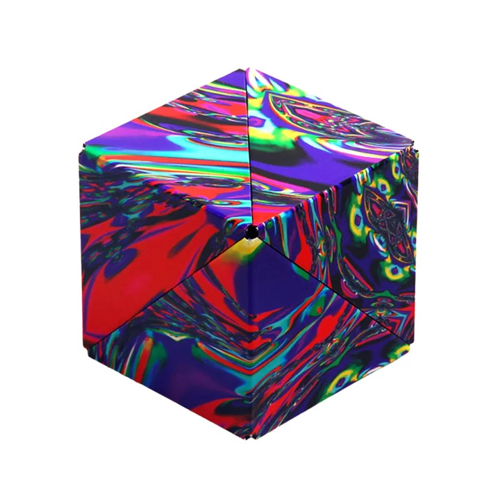 Kocka puzzle mágneses Shashibo, interaktív, 36 mágnes, művészi design, 6cm