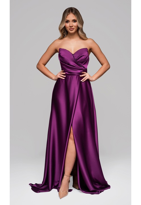 Рокля LARICA LA-OM-DLR267, Макси, Вечерна, Лилав, Лилав