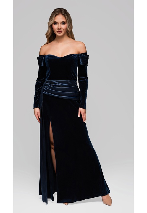 Rochie de seara maxi LARICA LA-OM-DLR254, Albastru inchis