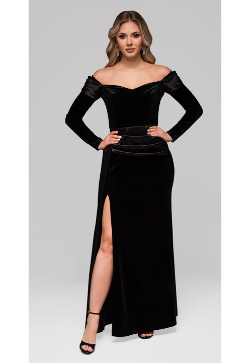 Rochie de seara maxi LARICA LA-OM-DLR254, Negru