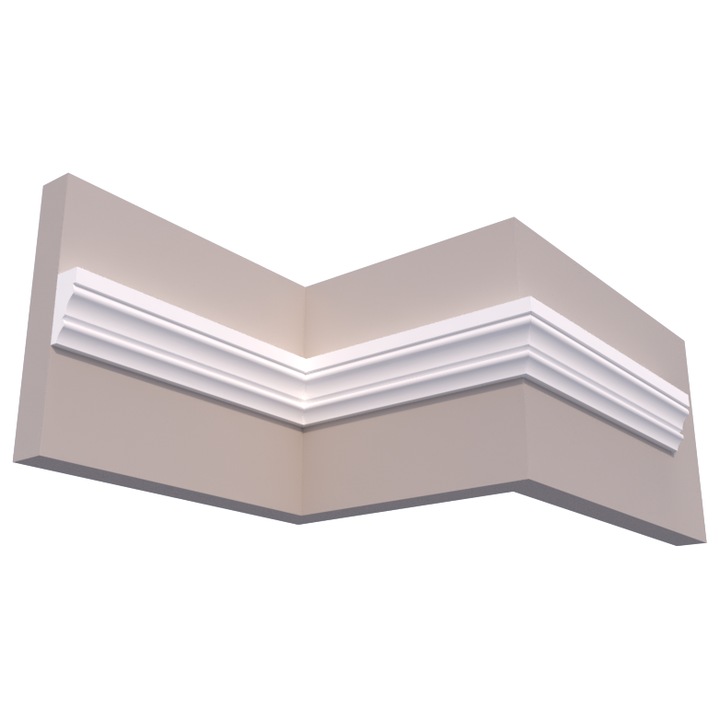 Profil Decorativ din Polistiren pentru Tavane de Interior CIS0017, alb 2m