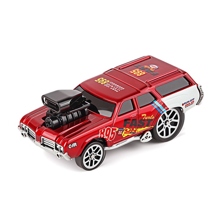 Távirányítós autó, ötvözet, 1:64, távirányítóval, piros, 8x4x3cm