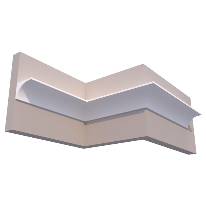 Profil Decorativ din Polistiren pentru Tavane de Interior CIS0020, alb 2m