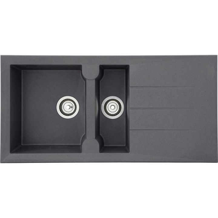 Chiuveta din granit Respecta Alinéo, gri, 100 x 50