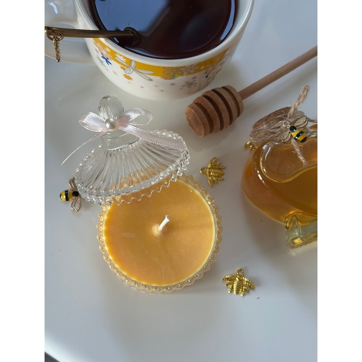 Lumanare parfumata, CandlyON, Marturii, nunta, botez, portocale, mandarine, handmade, ceara naturala, arde 15h, 70 g