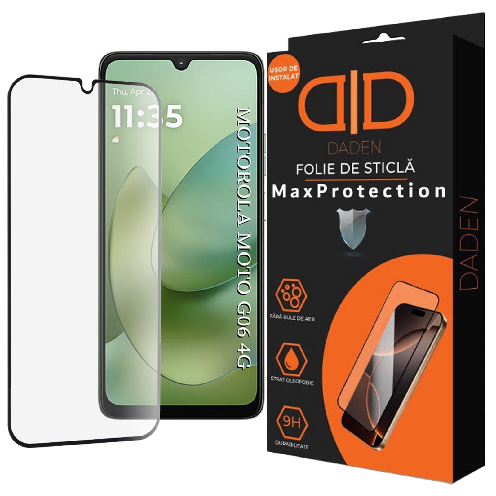 Folie Sticla pentru Motorola Moto G06 / Moto G06 Power Daden MaxProtection, Full Cover, Protectie Profesionala, Ultra Rezistenta, Calitate Premium, Transparenta