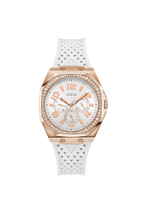 Ceas de dama Guess, carcasa de 40 mm, curea din Silicon rezistenta la apa 3 ATM, GW0694L3