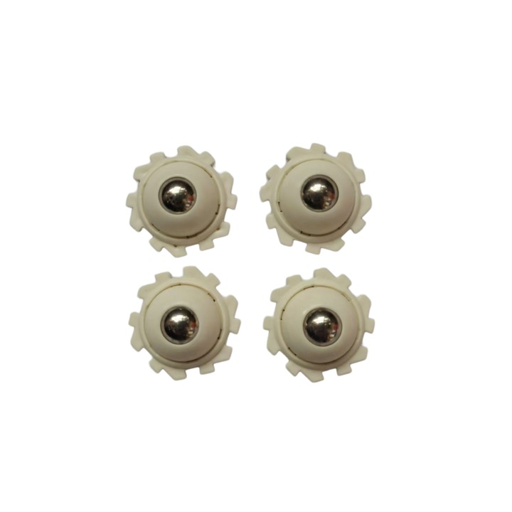 Set 4 roti universale autoadezive, capacitate de incarcare 20kg, bile din otel, alb