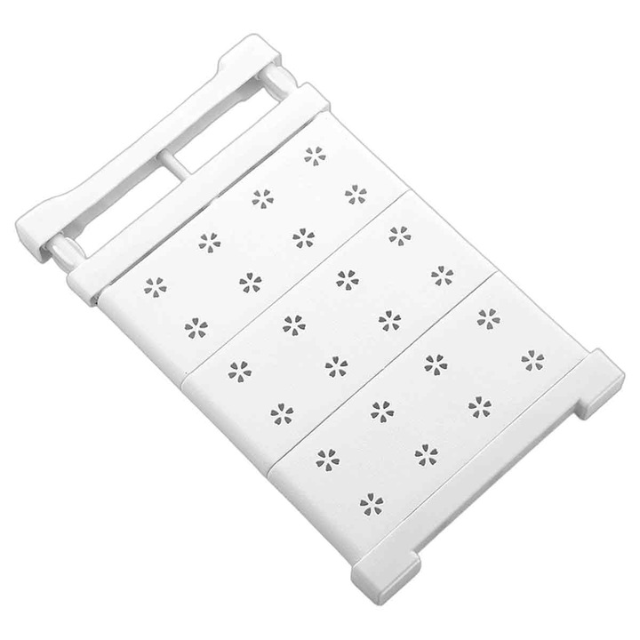 Bara telescopica reglabila pentru depozitare LR-20260824-30356, 5 tuburi, inox compozit si ABS, alb, 38–60 cm x 24 cm