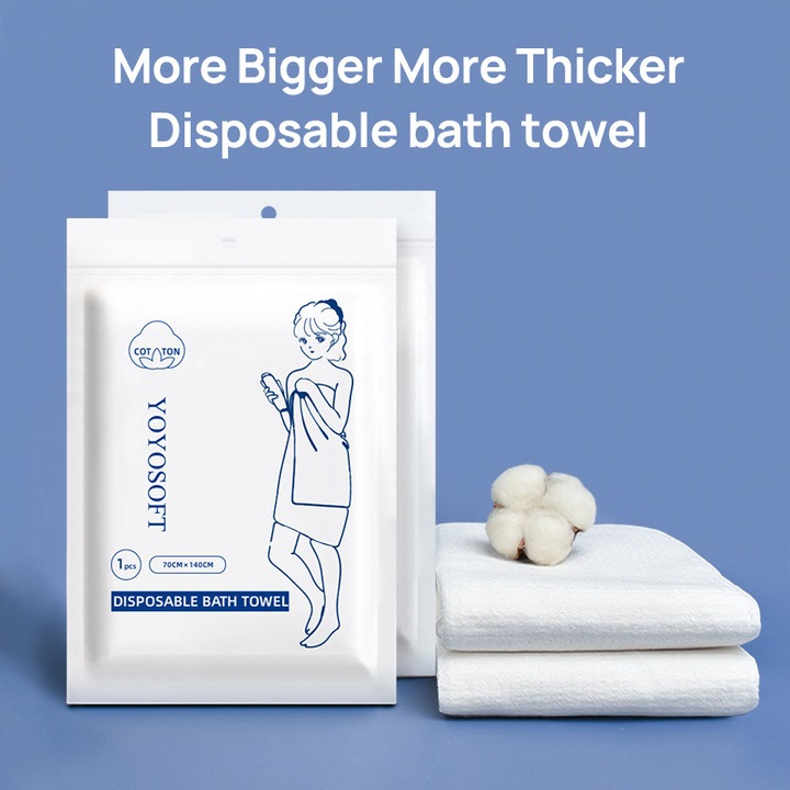 Кърпи за баня за еднократна употреба, памук, 70x140см, бели