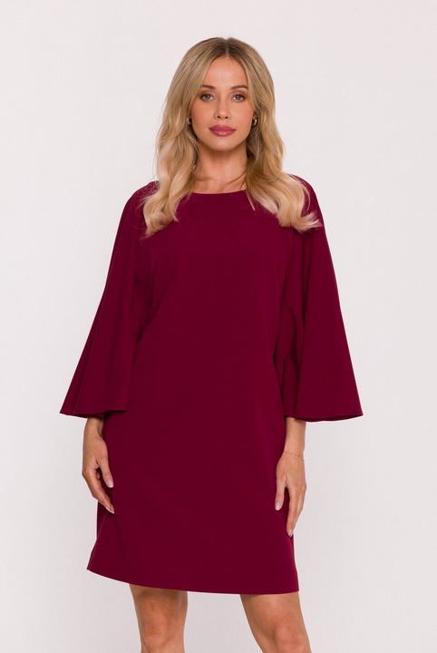 Rochie cu maneci liliac - maro, Visiniu