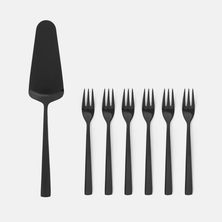 Ambition Prato süteményes villa és tortalapát szett 7 részes fekete