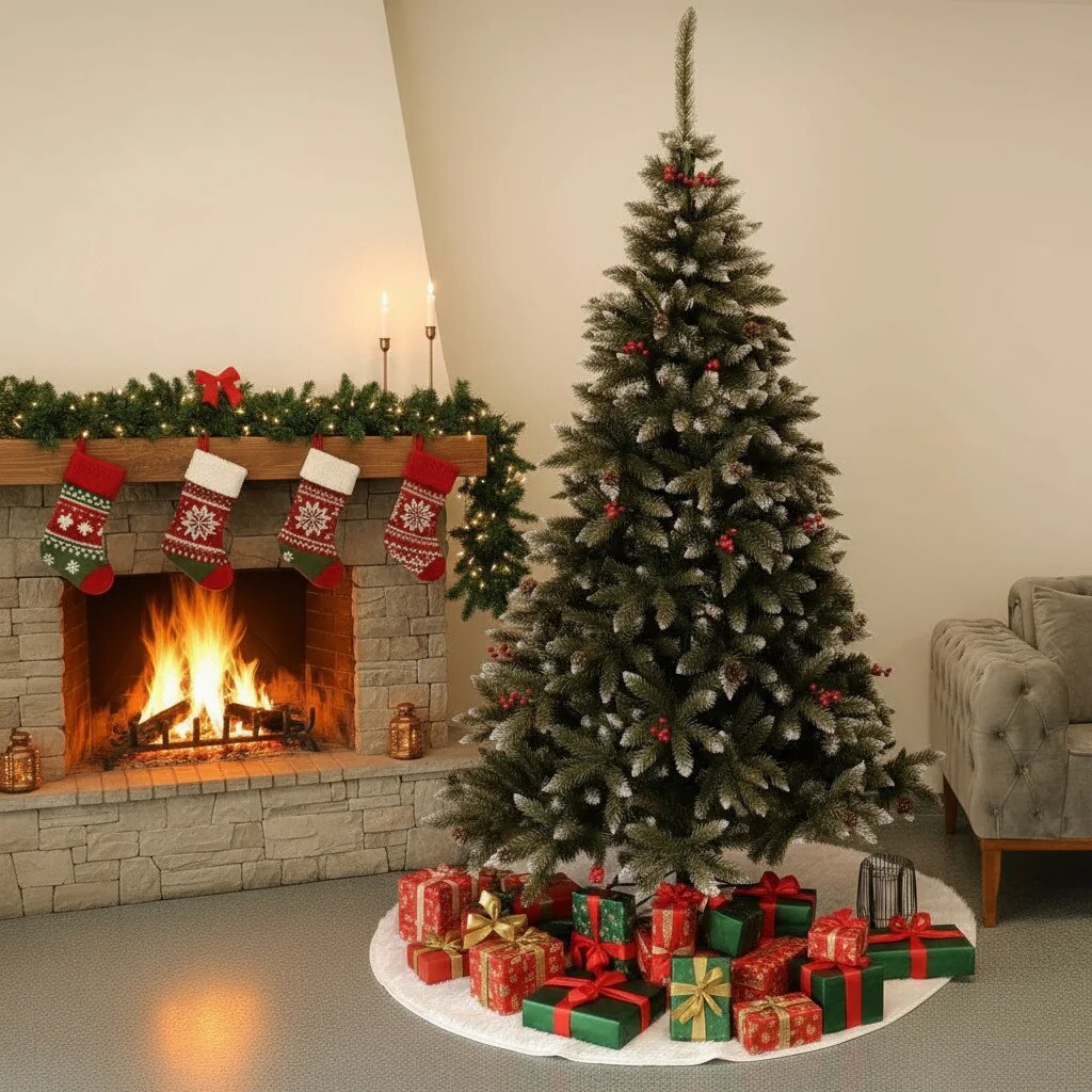 Brad artificial Christmas Deluxe by, Frasin de Munte, 2D, 220cm