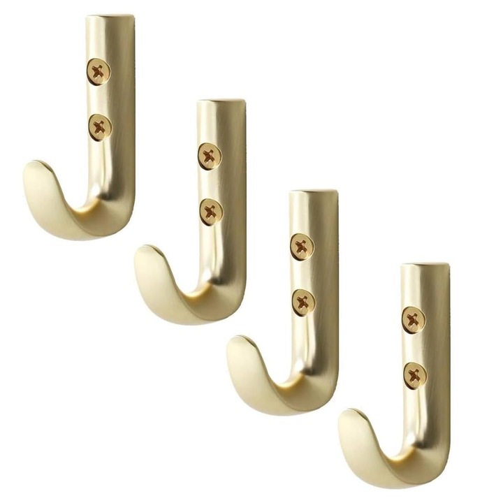 Set 4 agatatori perete MARGUERASW, Aliaj zinc, Auriu, 63x45x15mm