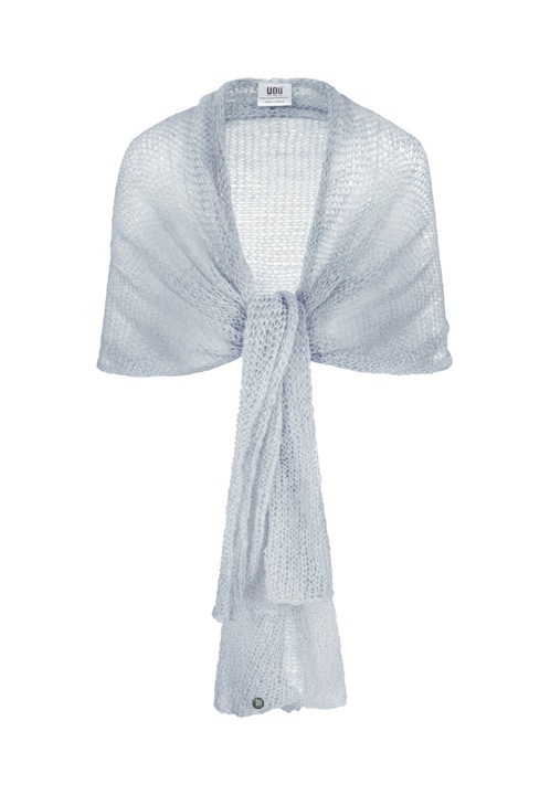 Sal din alpaca, You by Tokarska, usor, multifunctional, albastru deschis, 30x200cm