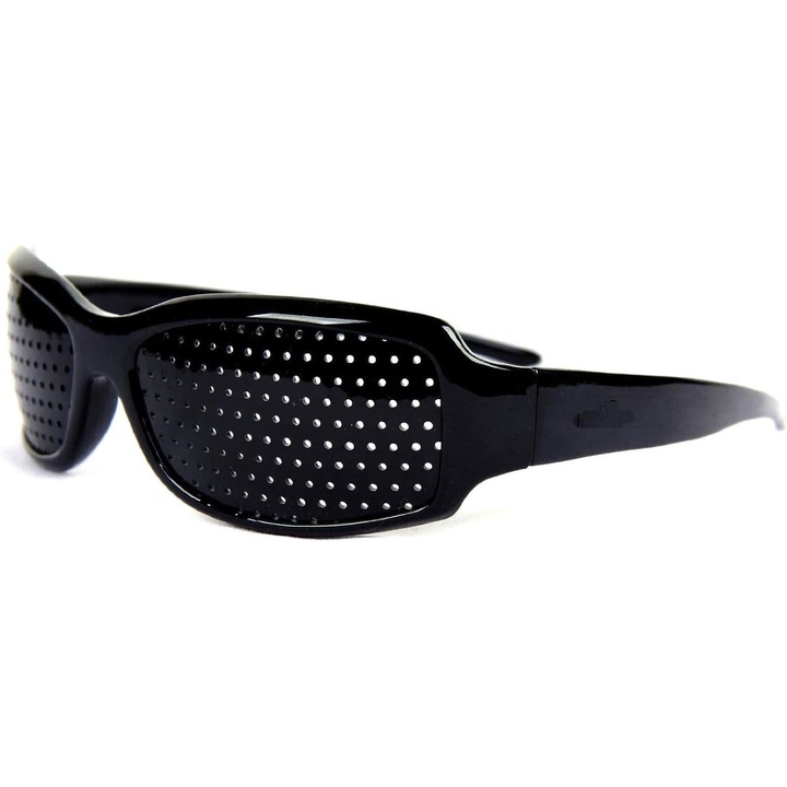 1 db Trendi lyukacsos szemüveg készlet, uniszex, látásgyakorlathoz, LRTM, Fekete