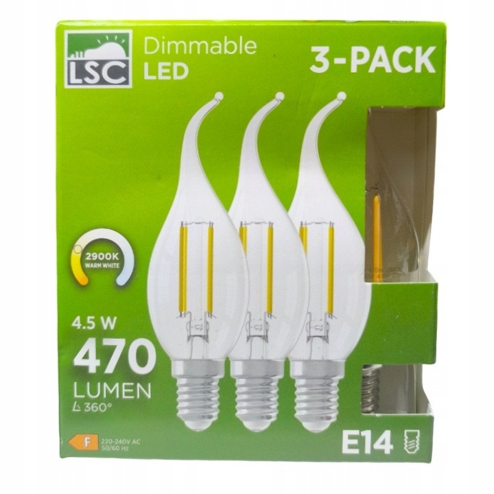 Set 3 becuri LED E14, 4.5W, 470 lm – Iluminat economic si durabil (KK Outlet)