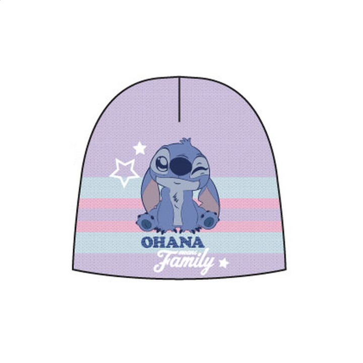 Căciuliță pentru bebeluși, Javoli, Disney Lilo și Stitch, Ohana, 50 cm, Violet