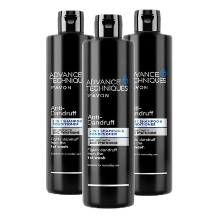 Set Sampon 2 in 1 Anti-Matreata, Avon, 3 x 400 ml, zinc, unisex