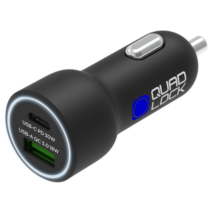 Quad Lock Dupla USB Autós Töltő 48W