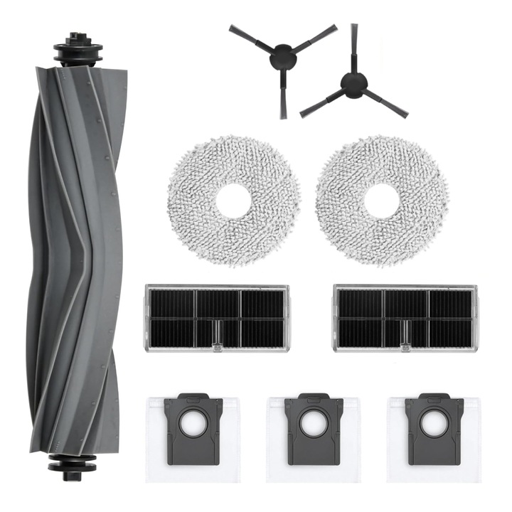 PAA-home tartozékkészlet, kompatibilis a Dreame X30 Ultra / L10s Ultra Gen2 / L10s Pro Ultra Heat / L40 Ultra porszívókkal, 2 szűrő, 2 oldalkefe, 1 főkefe, 2 felmosó és 3 porzsák