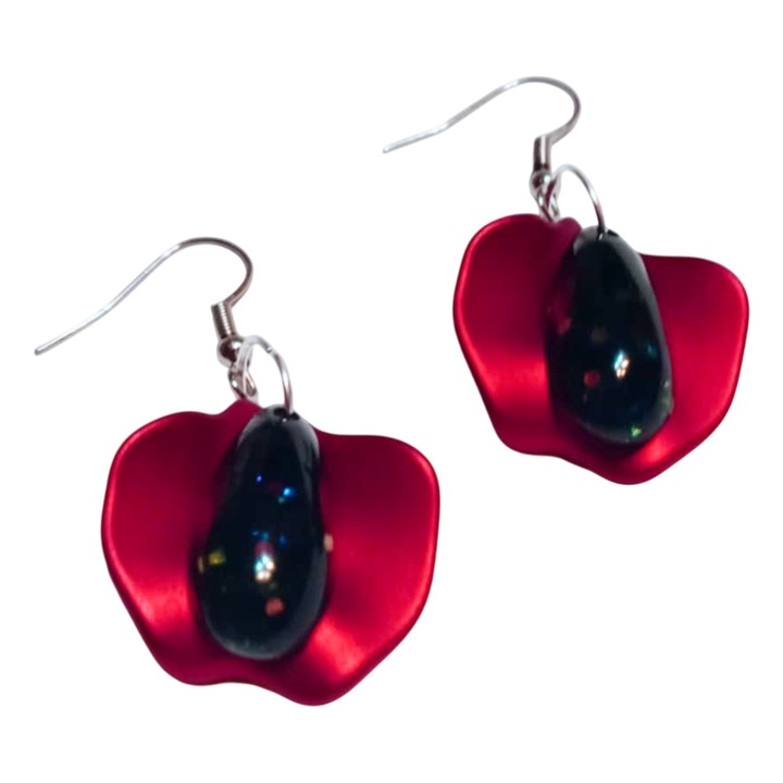 Cercei realizati manual, multicolor, 4x2, 5 cm