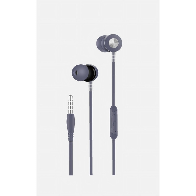 Casti cu fir, in-ear, gri inchis, jack 3.5mm