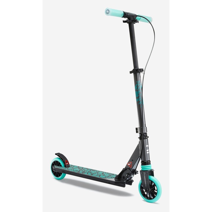 Trotineta cu suspensii si frane pe ghidon mid 5 gri-verde copii fara marime, gri deschis