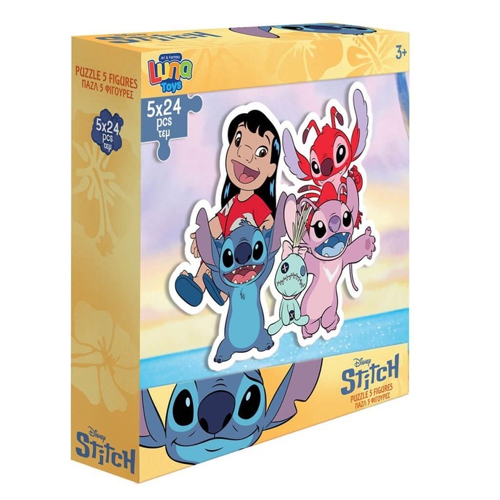 Puzzle 24 darabos 5 figurás Stitch