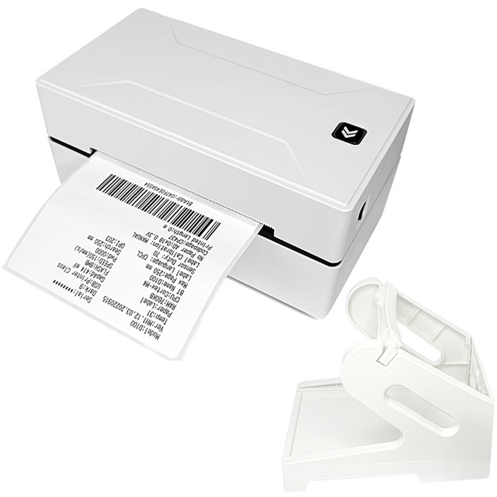 Imprimanta termica, pentru etichete si AWB-uri, latime hartie 110 mm, nu necesita tus, suport etichete, viteza printare mare, 150 mm/s, 203DPI, conexiune Bluetooth, cablu USB, senzor detectare hartie, compatibila Windows, Mac, Alba, OptimStar®