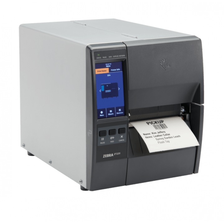 Imprimantă etichete Zebra ZT231, 203 dpi, conectivitate USB, Bluetooth, viteză 305 mm/s, lățime maximă suport 114 mm