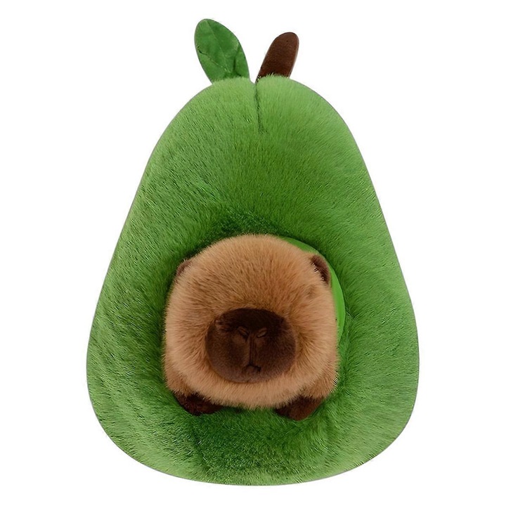 Jucarie de plus Capybara Avocado 35cm, moale si adorabila, perfecta pentru imbratisat, set