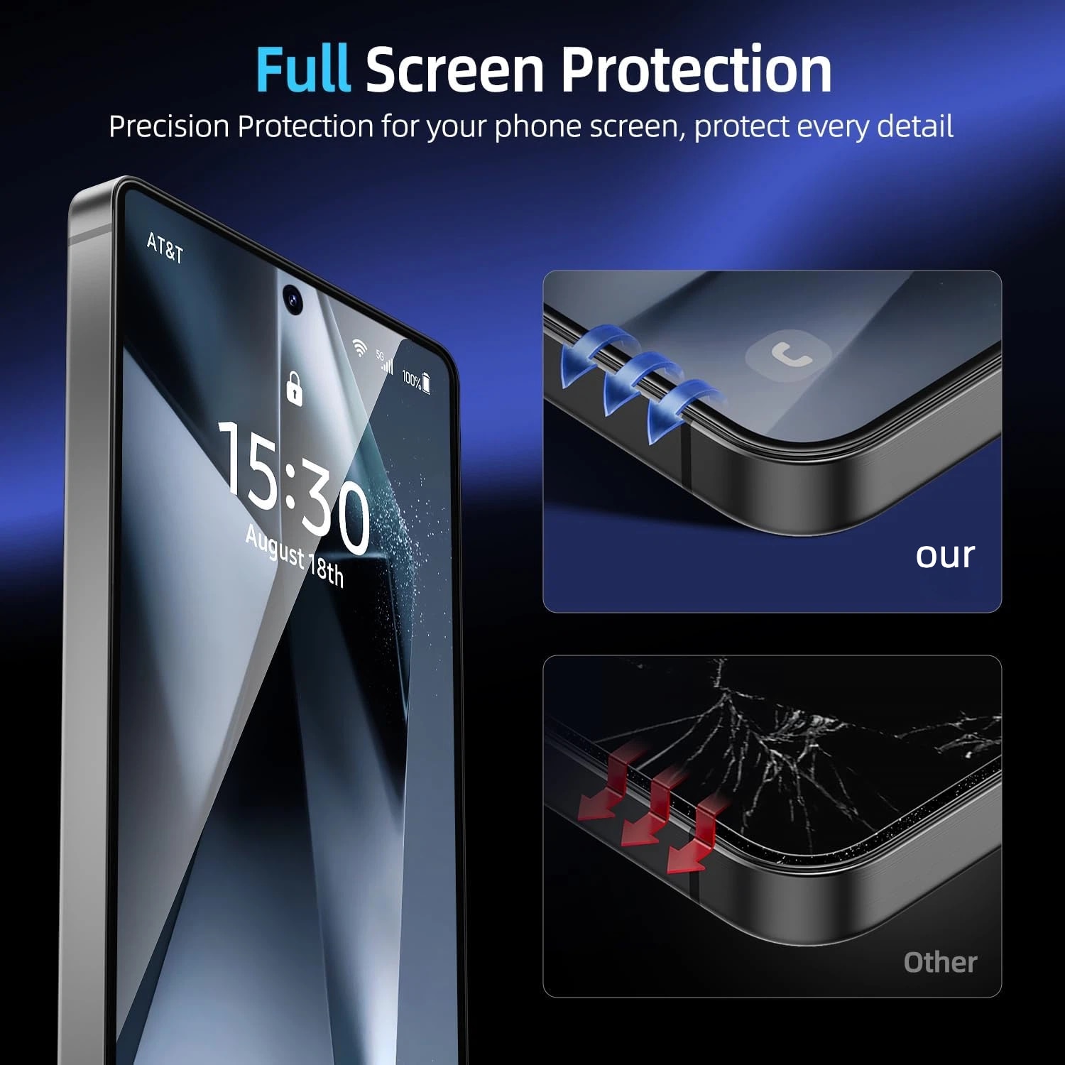 Folie de Protectie Sticla Securizata Omelivon, Samsung Galaxy S23, Full Cover, Negre, Kit Aplicare Instantă, Duritate 9H+, Anti Amprente