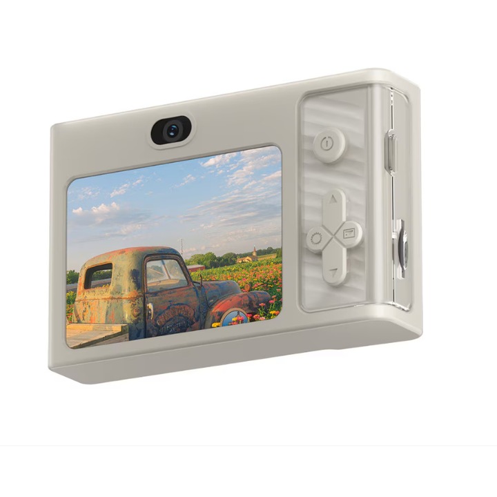 Aparat foto digital compact ORBER Kids Print Camera, alb, 48 Mpx, cu card de memorie 64G și adaptor TYPE-C