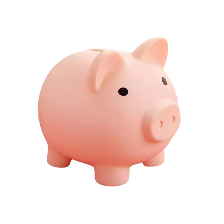 Cutie de economii pentru copii, brand ZOUN, design anti-cadere, material PVC sigur, ghid de consum inteligent, potrivit pentru copiii de peste 3 ani, 10 x 11,5 x 13 cm, culoare goala