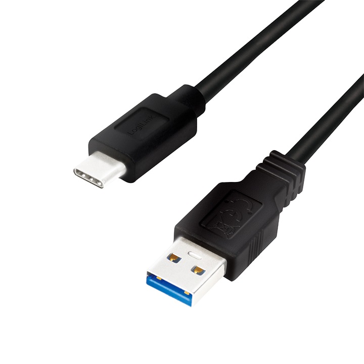 Cabluri de date USB 3.2 Gen1 Type-C la USB-A, 1 m, negru, set